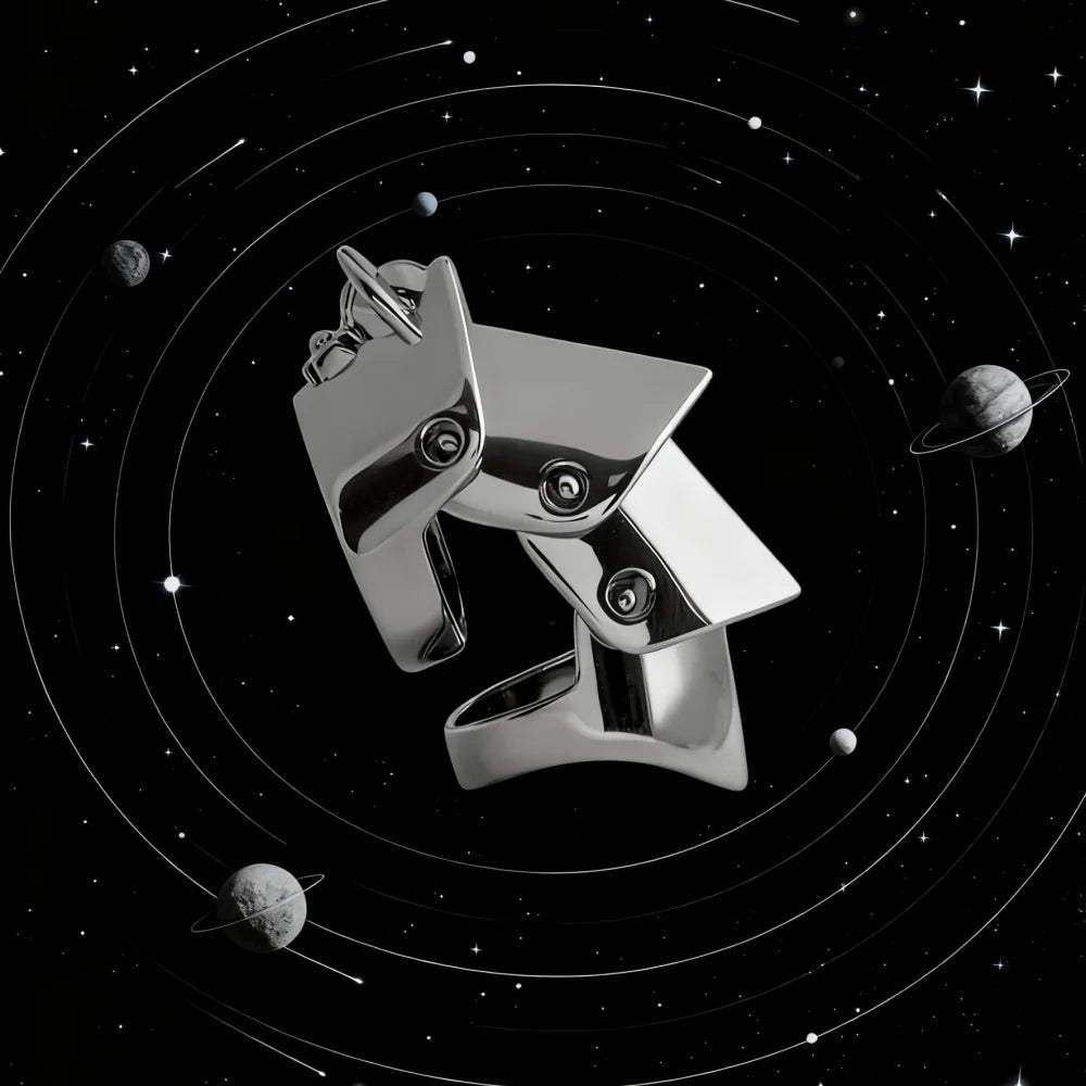 2025 New S925 Pure Silver ARMOUR Four Section Armor Saturn Ring for Men and Women Punk